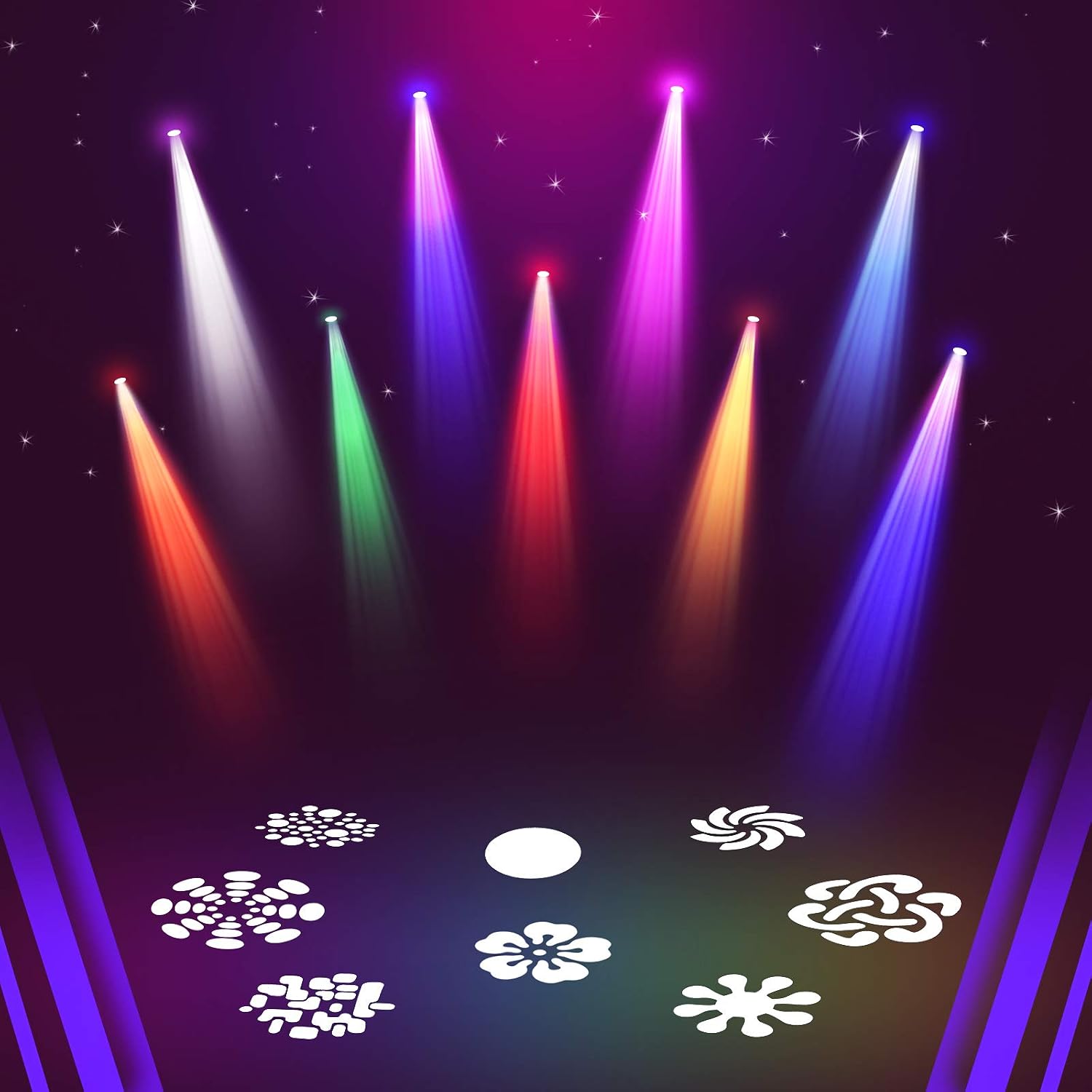 Thumbnail 4 de ZKYMZL TY-60 25W LED Moving Head DJ Lights, 2-Pack with DMX512, 8 Colors and Gobos