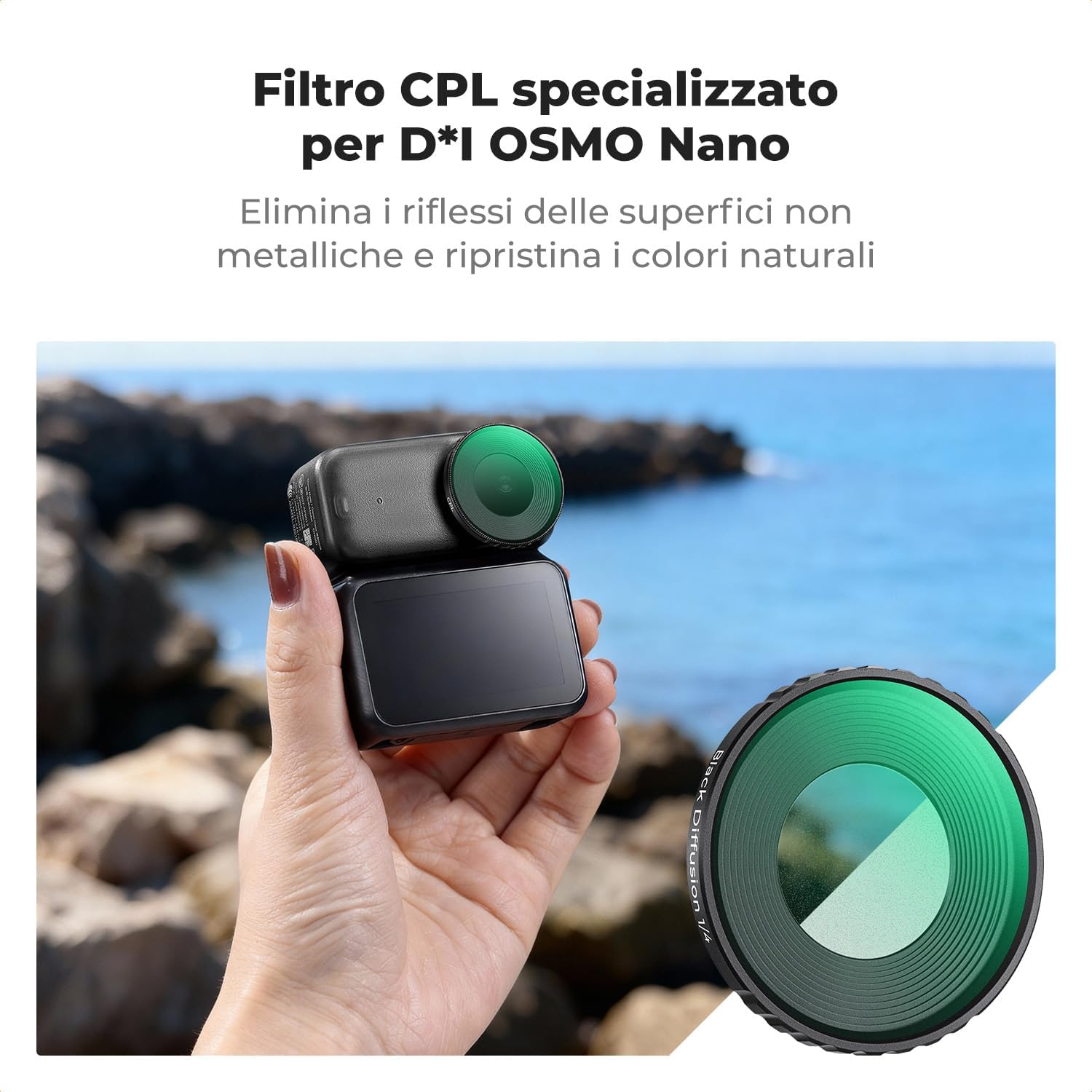 Thumbnail 1 de Filtro CPL K&F CONCEPT compatibile con DJI Osmo Nano – Polarizzatore circolare in vetro AGC