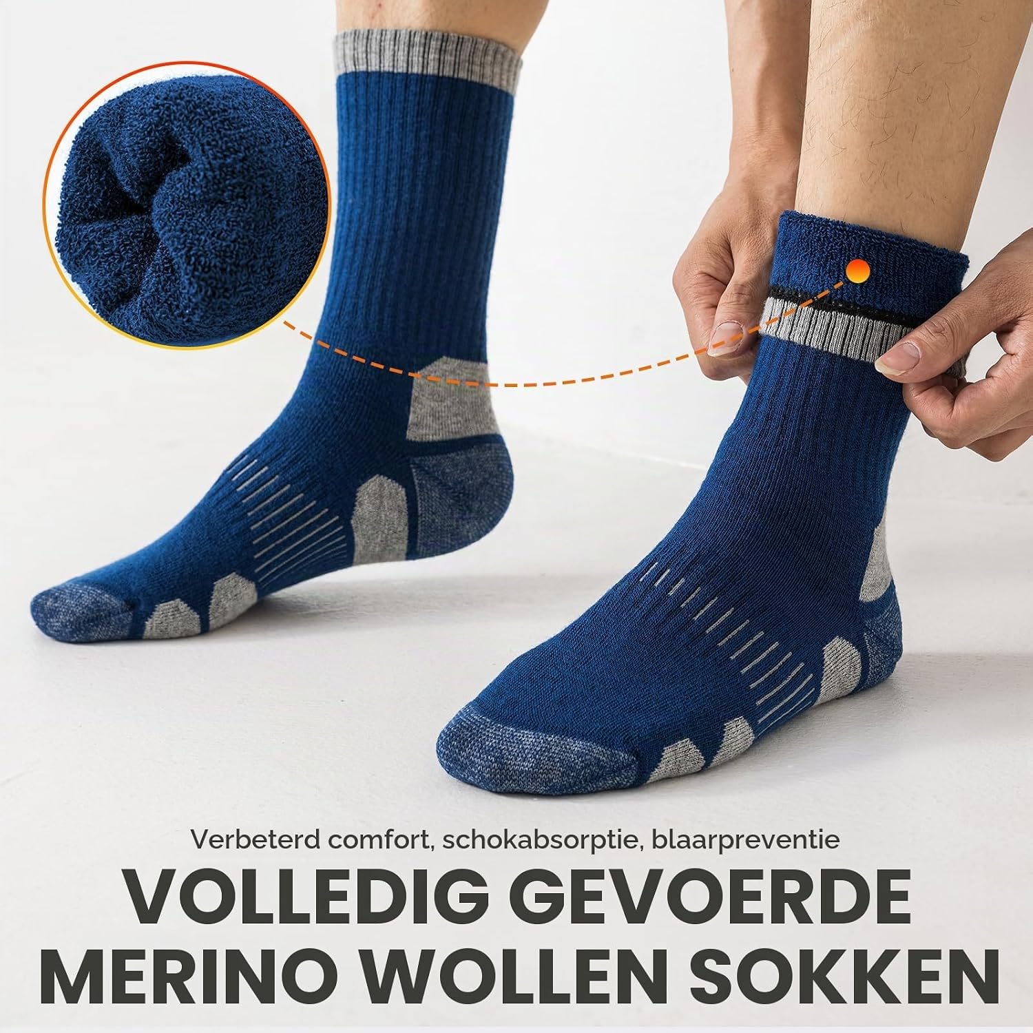 Thumbnail 5 de Niorasen merinowollen wandelsokken, uniseks voor wandelen en sport