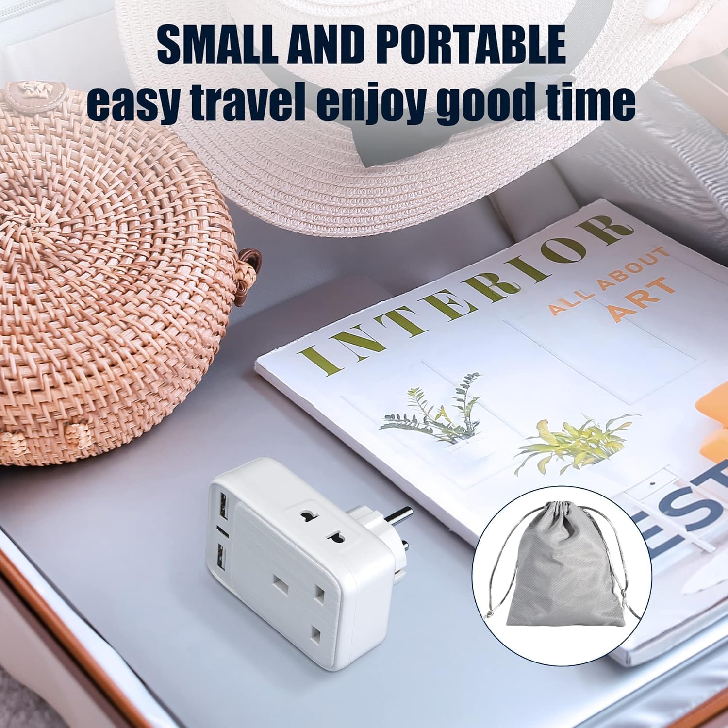 Thumbnail 5 de UK to European Plug Adaptor with 3 USB Ports (incl. 20W USB-C) and Shaver Adapters for Type E/F travel