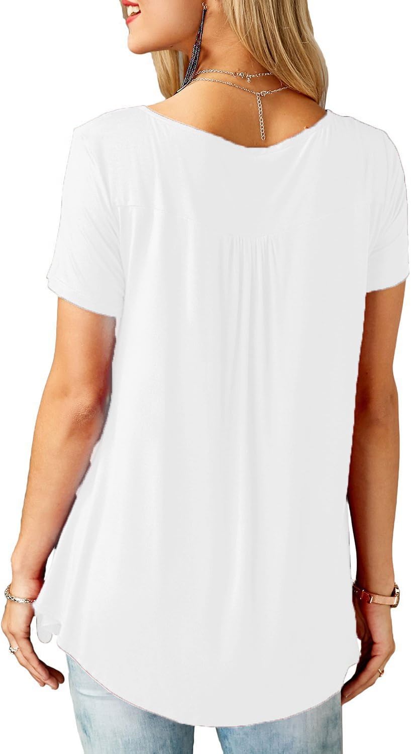 Detalle de Bequemer Laden Femme – Tunique chemisier T-shirt à col V, manches courtes et coupe ample