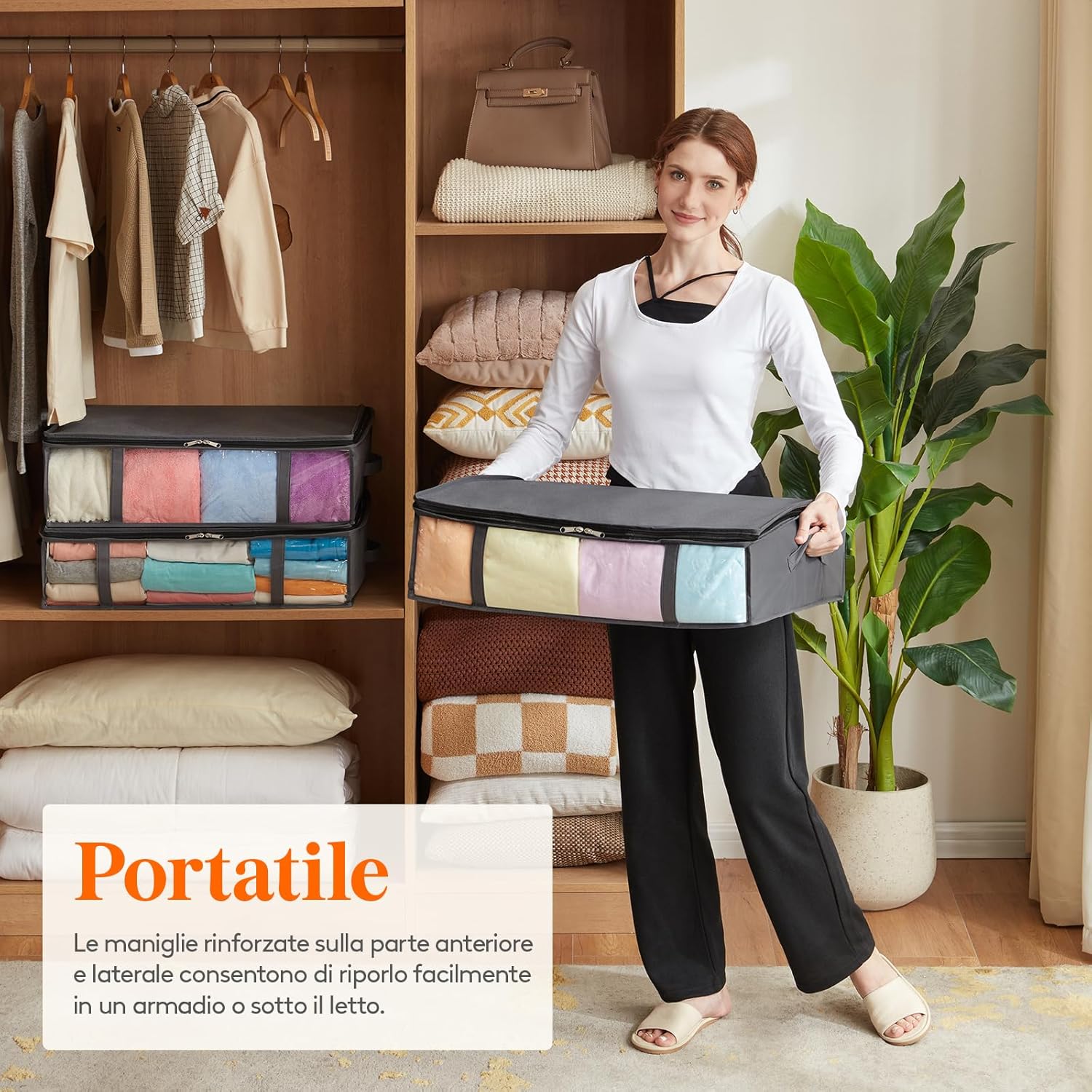 Thumbnail 4 de Lifewit Contenitori Sottoletto in Tessuto con Finestra Frontale – 2 pezzi, 40 L ciascuno