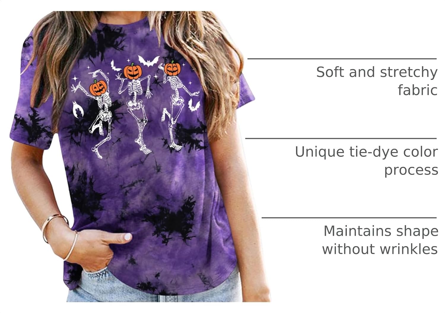Detalle 2 de Halloween T-Shirt with Dancing Skeleton Graphic