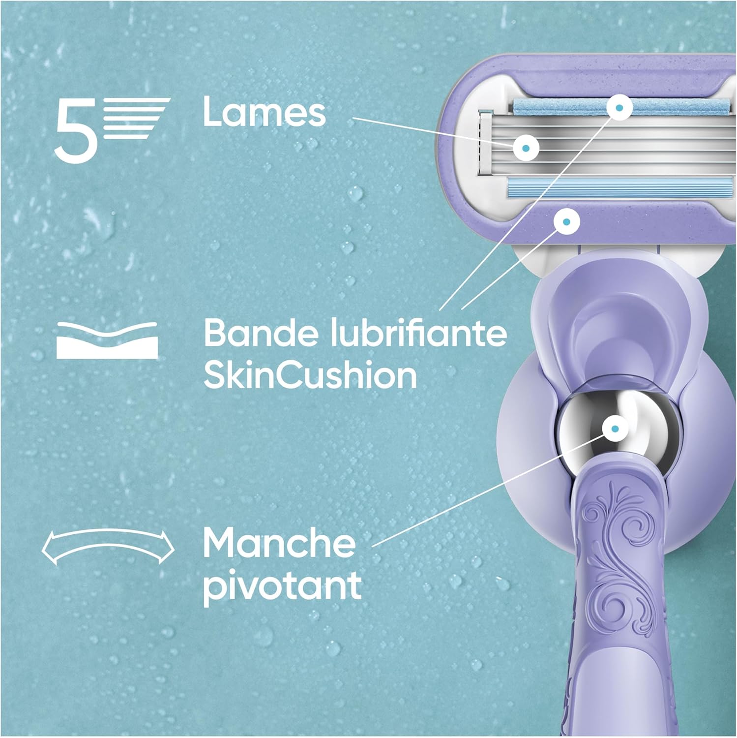 Thumbnail 5 de Gillette Venus Rasoir Extra Smooth Swirl, 5 lames ⚙