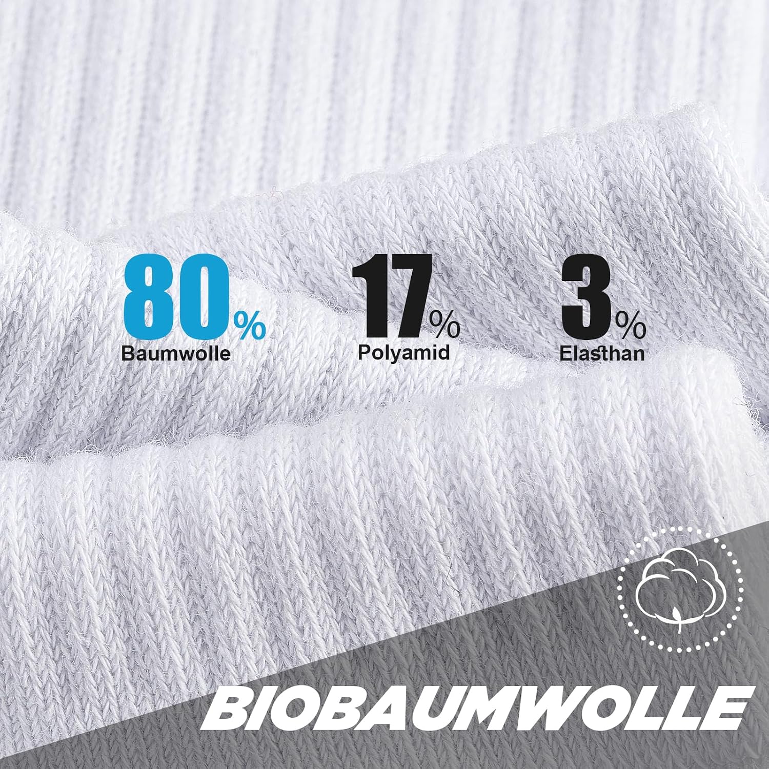 Thumbnail 5 de TANSTC Sneaker-Socken für Herren & Damen (Baumwolle), 6 Paar – atmungsaktiv, rutschfest, für Sport & Wandern