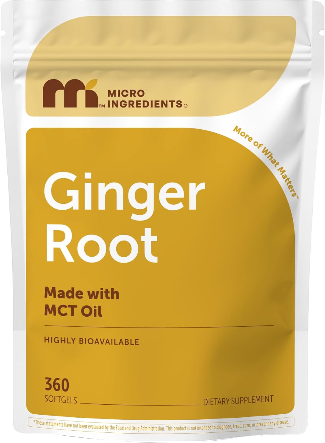 Detalle de Micro Ingredients Ginger Root Softgels, 360 Count