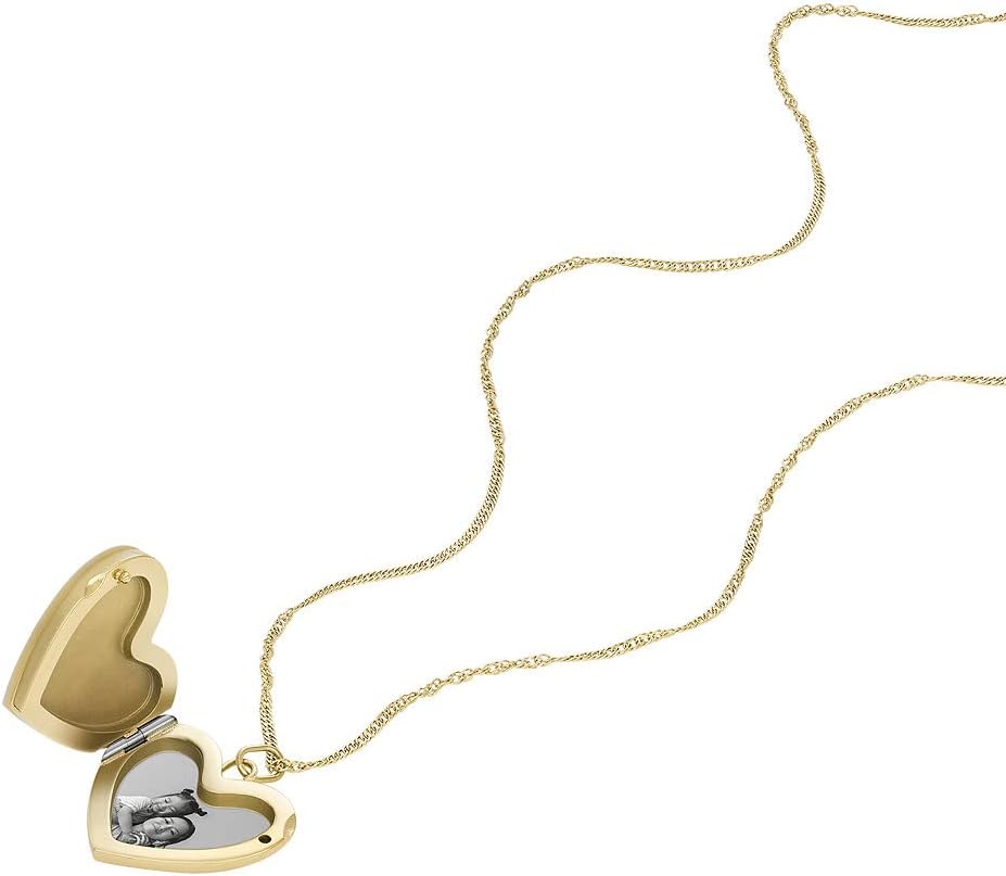 Thumbnail 2 de Fossil Damen Edelstahlcollier mit herzförmigem Anhänger – goldfarben, poliert, Karabinerverschluss