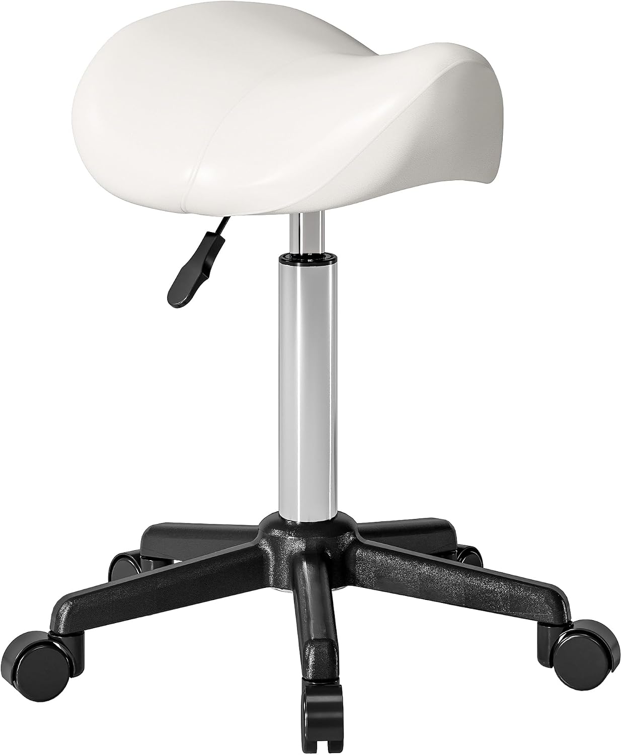 Detalle de HOMCOM 503-021V00WT zadelkruk met wieltjes, 45-57 cm, 360° draaibaar