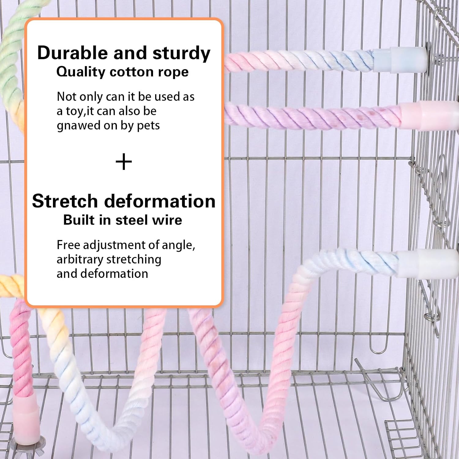 Detalle de 3Pcs Gradient Bendable Bird Perch Stand Set – Pink