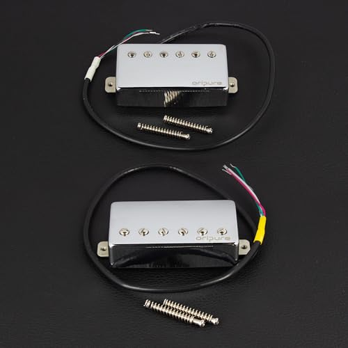 Detalle de OriPure Alnico - 5 pickup humbucker sigillati per chitarra LP (manico 7–8K, ponte 15–16.6K) cromati