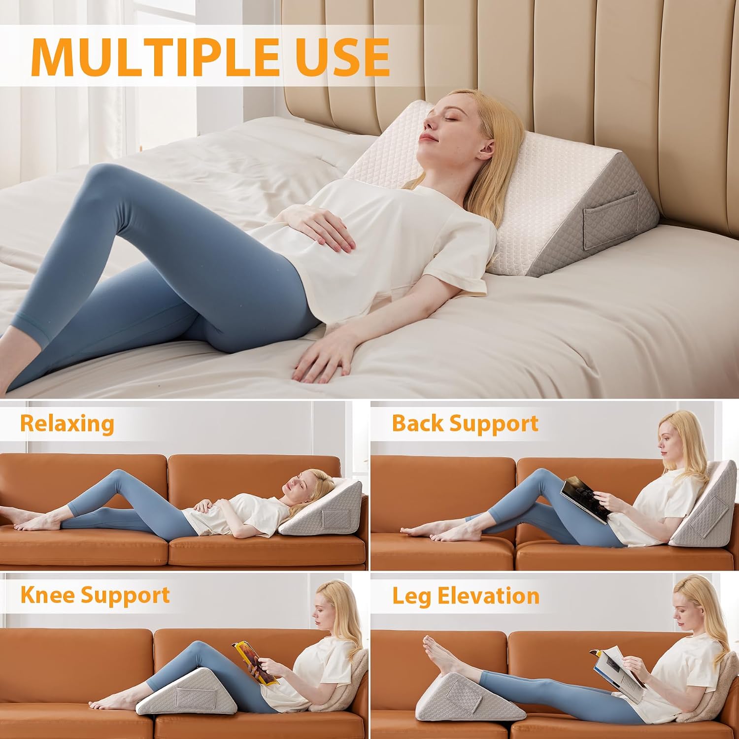 Detalle de Ruqmuis Knee Wedge Pillow, 8-Inch