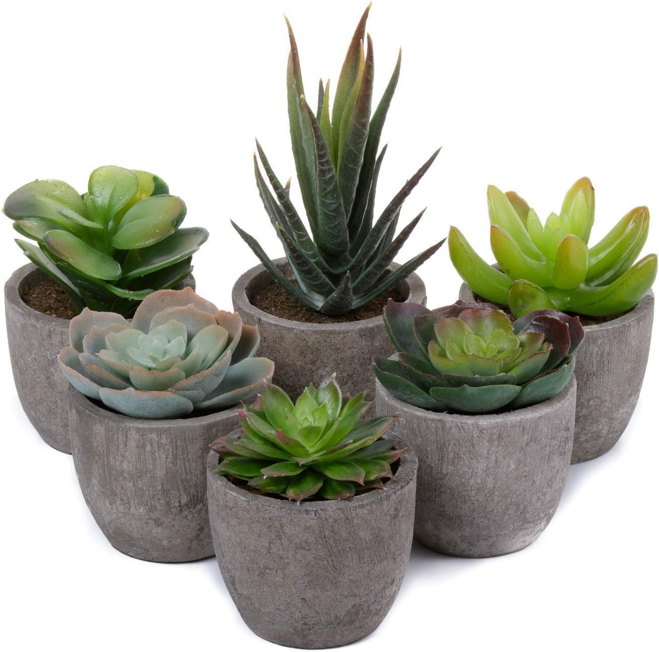 Thumbnail 4 de T4U Mini Artificial Succulent Plants, 6 Pack in Plastic Pots