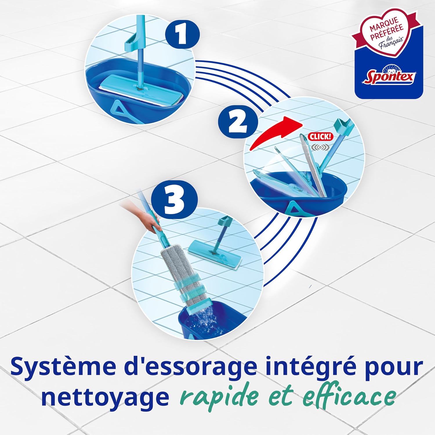 Detalle de Spontex Easy System Max+ balai serpillère microfibre 99%