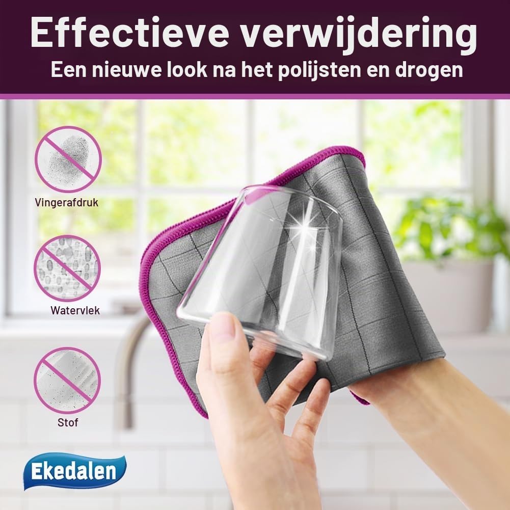 Thumbnail 1 de Ekedalen CRH-TB30-ZI6 microvezeldoeken met koolstofvezel, 30 x 30 cm