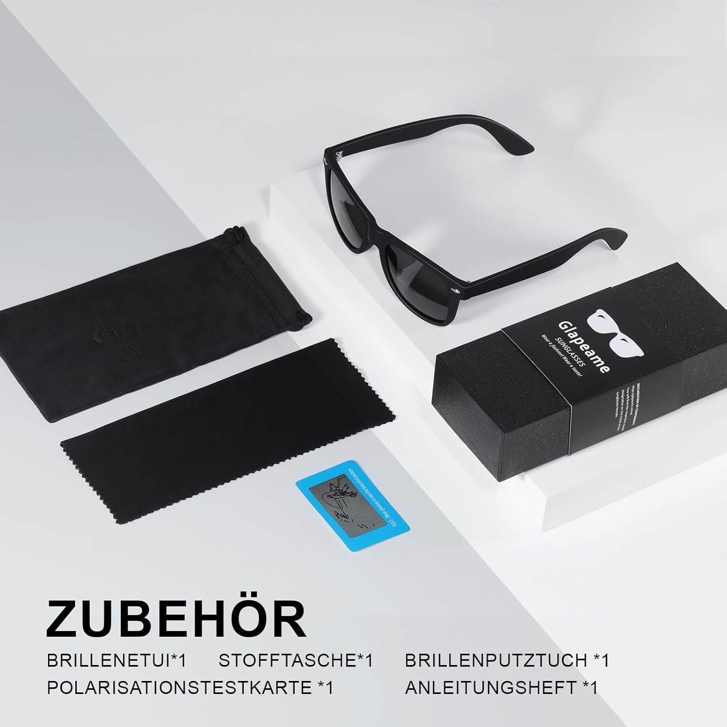 Thumbnail 5 de Glapeame Polarisiert-Sonnenbrille mit UV400 und PC-Brillenrahmen (unisex, schwarz)