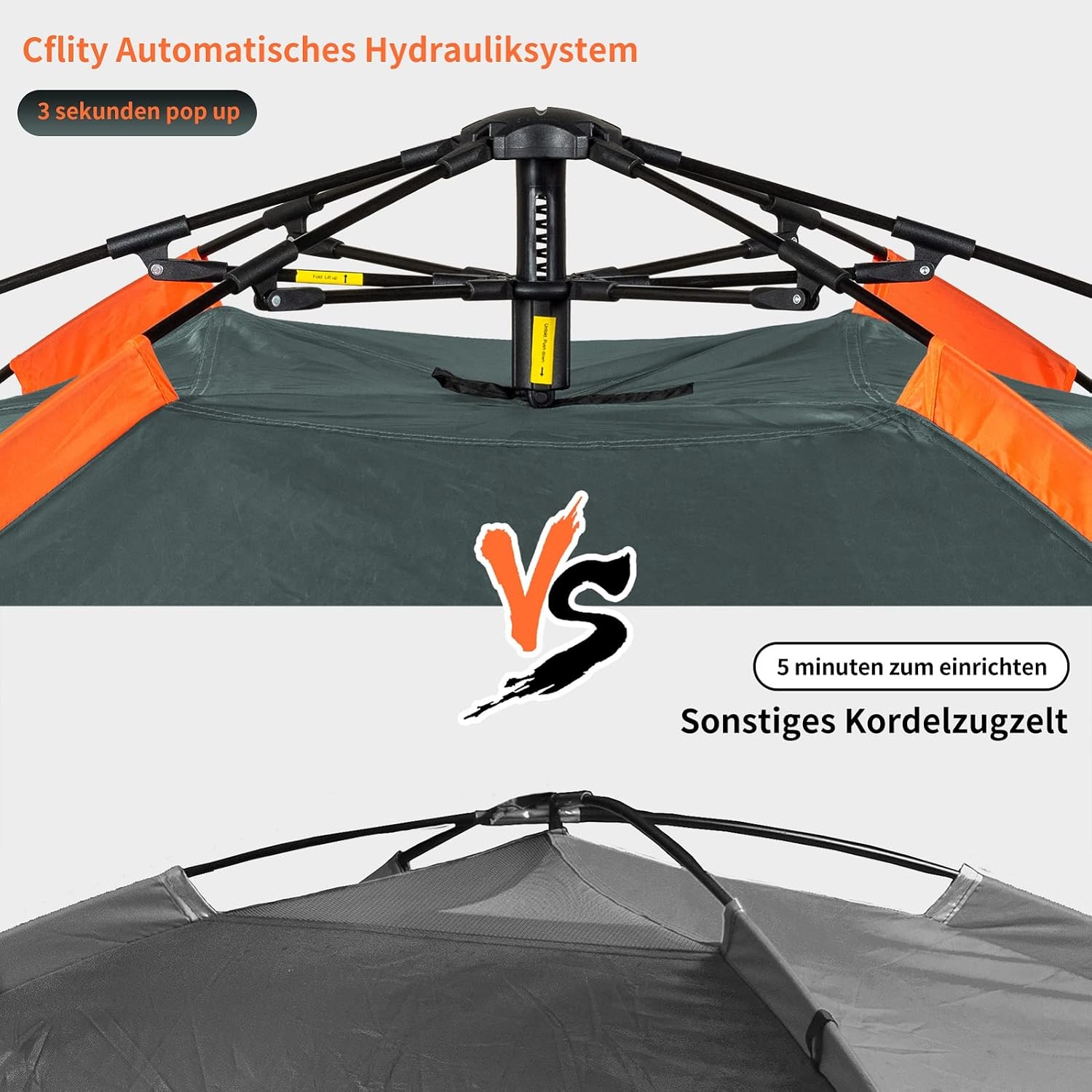 Detalle 2 de 3-Personen Campingzelt Instant Pop Up 4,24 kg