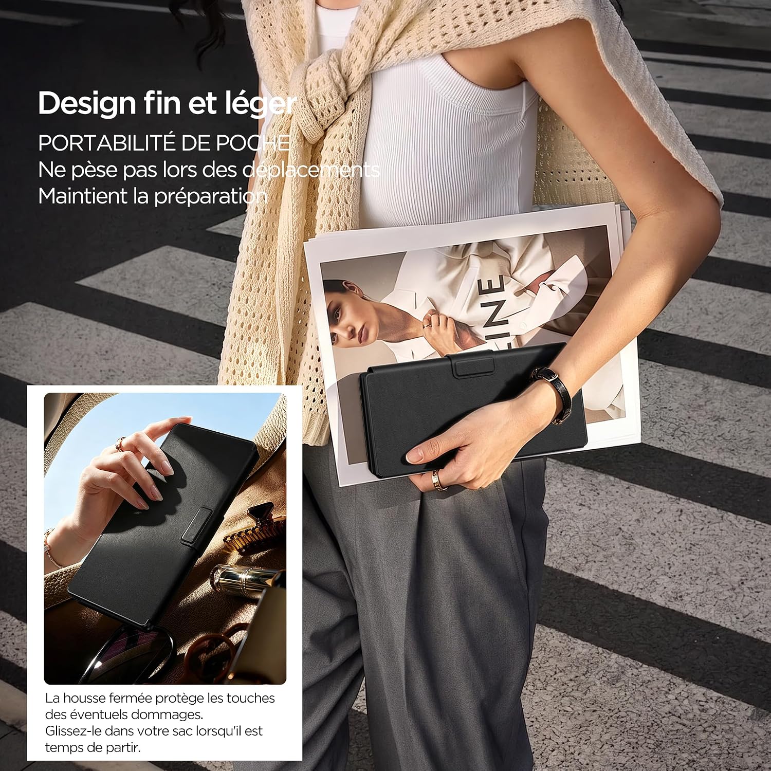 Detalle de CACOE Mini Clavier Bluetooth avec pavé tactile —_compagnon portable pour smartphone et PC_