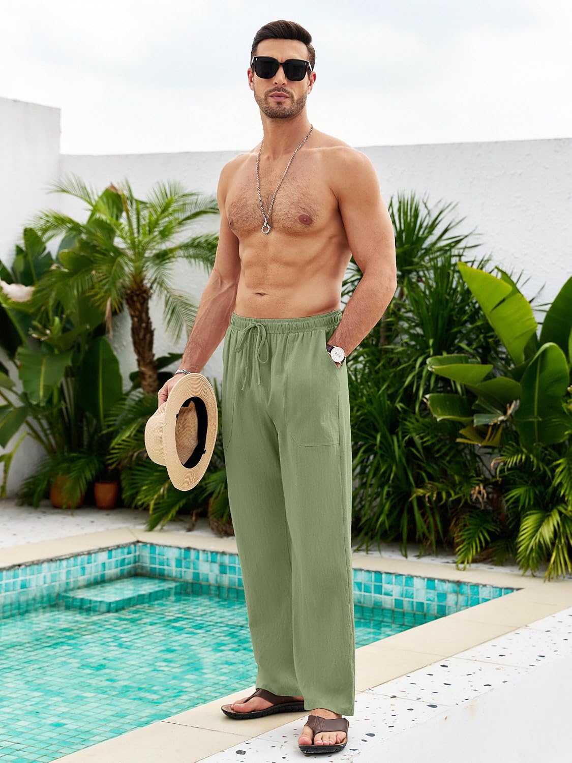 Detalle 2 de Litthing Pantalones de lino para hombre