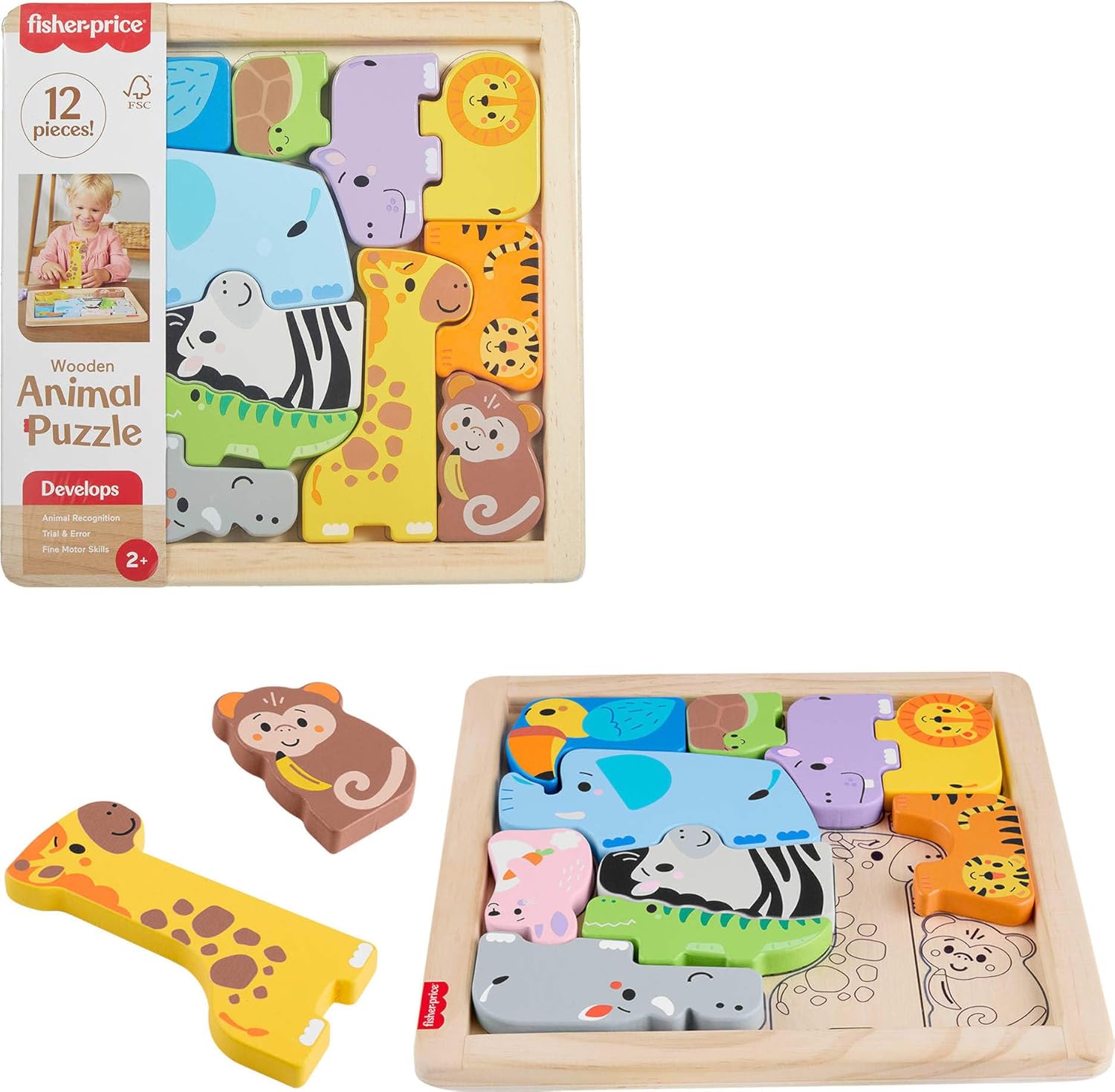 Detalle de Fisher-Price Animal Puzzle 12 Pieces