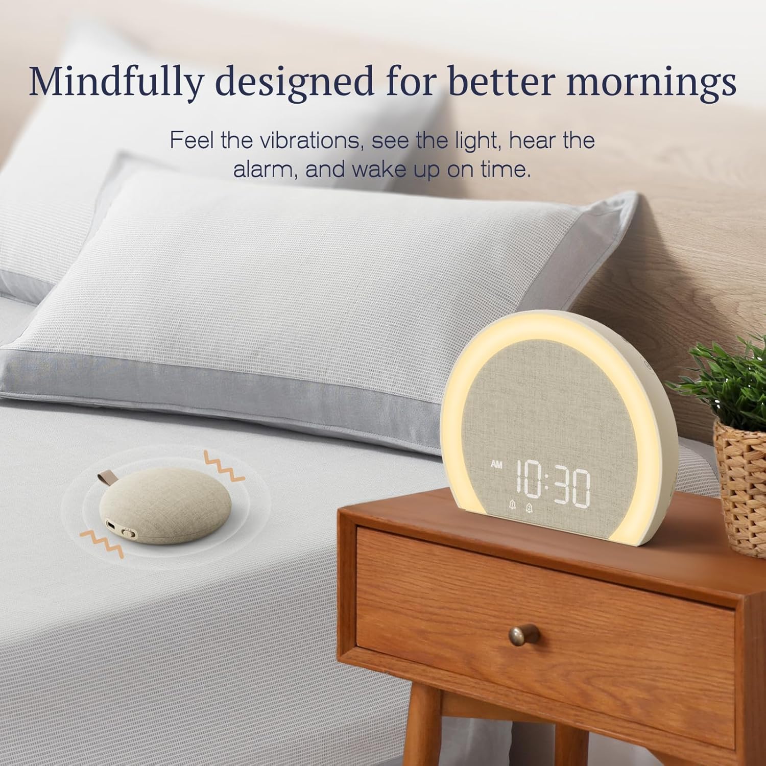 Detalle 2 de ANJANK Extra Loud Alarm Clock with Wireless Bed Shaker