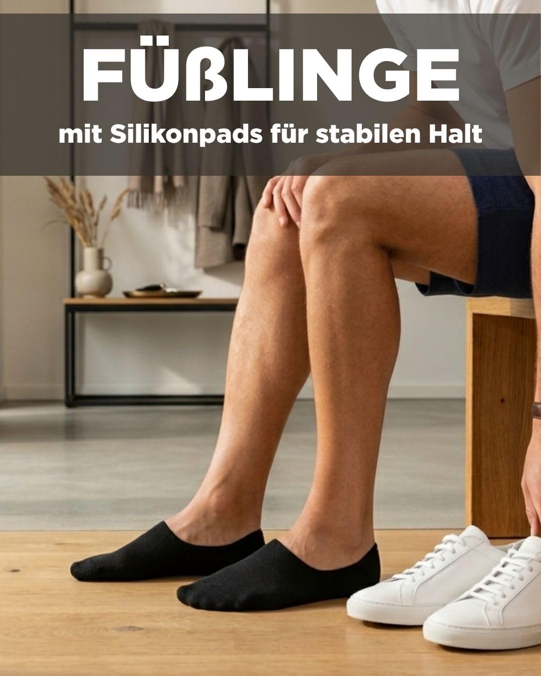 Detalle de sockenkauf24 10 Paar Füßlinge – Unsichtbare Sneaker-Socken mit Silikonpad gegen Verrutschen