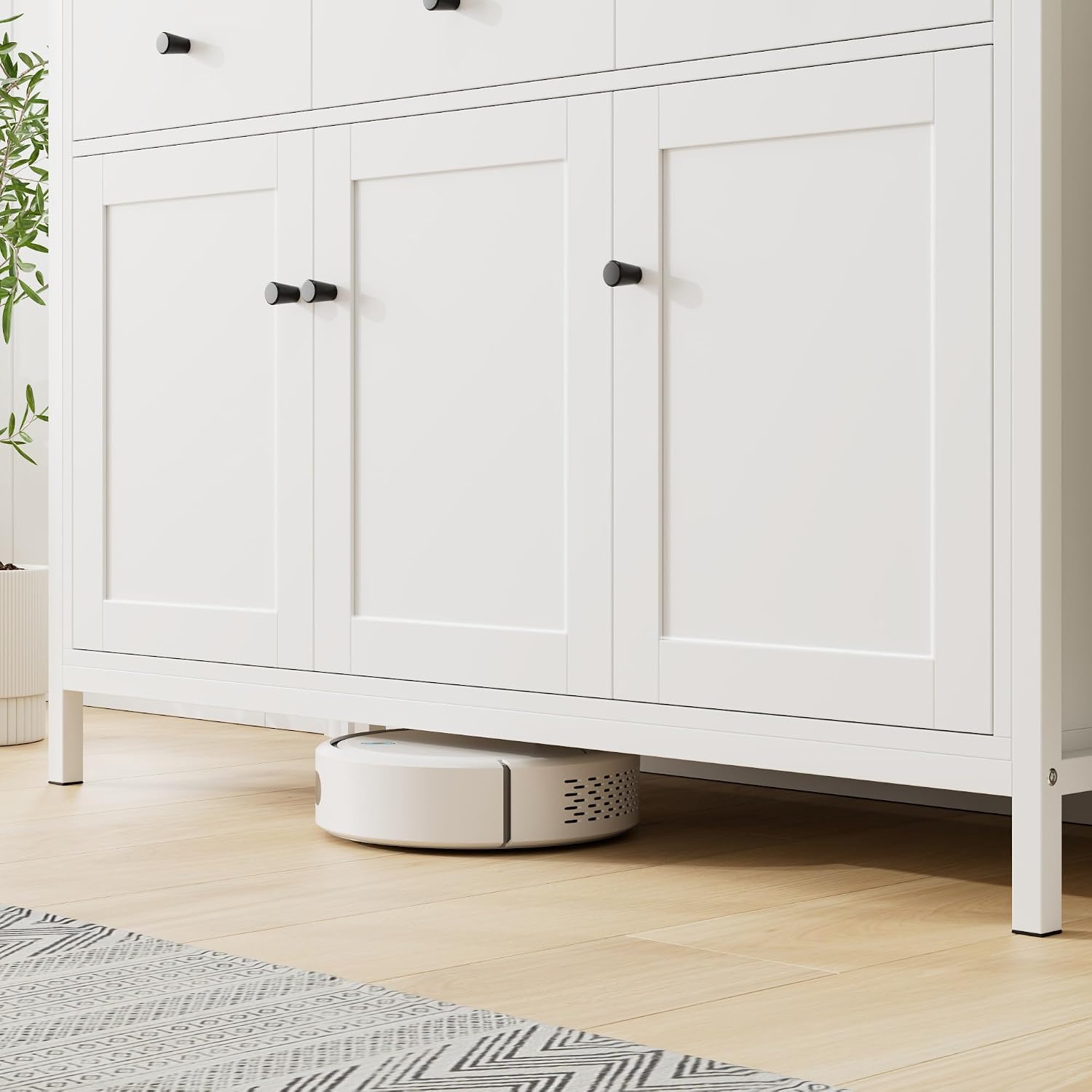 Thumbnail 6 de FirFurd P030 White Sideboard Storage Cabinet with 3 Doors, 3 Drawers and Adjustable Shelves