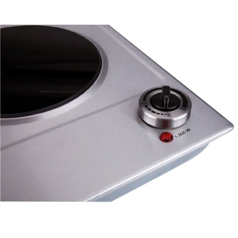 Detalle 2 de Jata V531 Placa eléctrica 1.200 W acero inoxidable 🔌