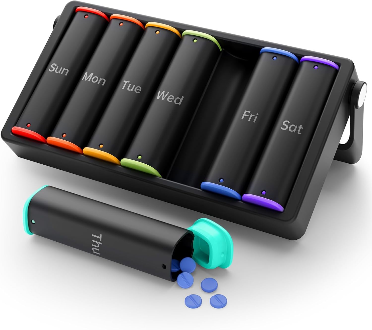 KOVIUU Weekly Pill Organizer 2 Times a Day (Large) – 7 Day AM/PM Travel Case