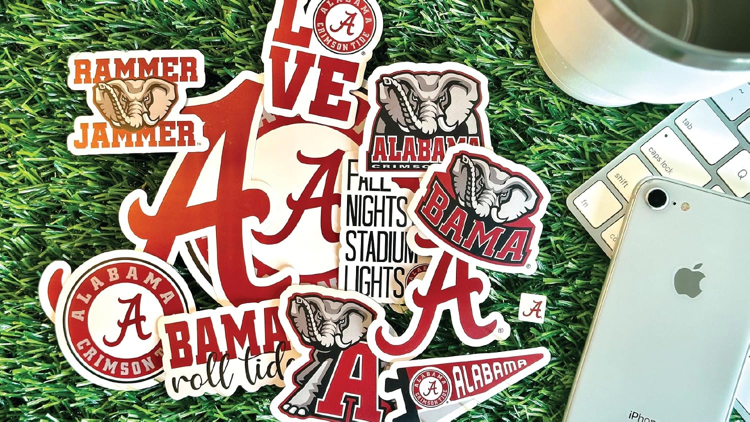 Detalle de Alabama Crimson Tide 14-Piece Stickers & Decals Set for Car & Water Bottle