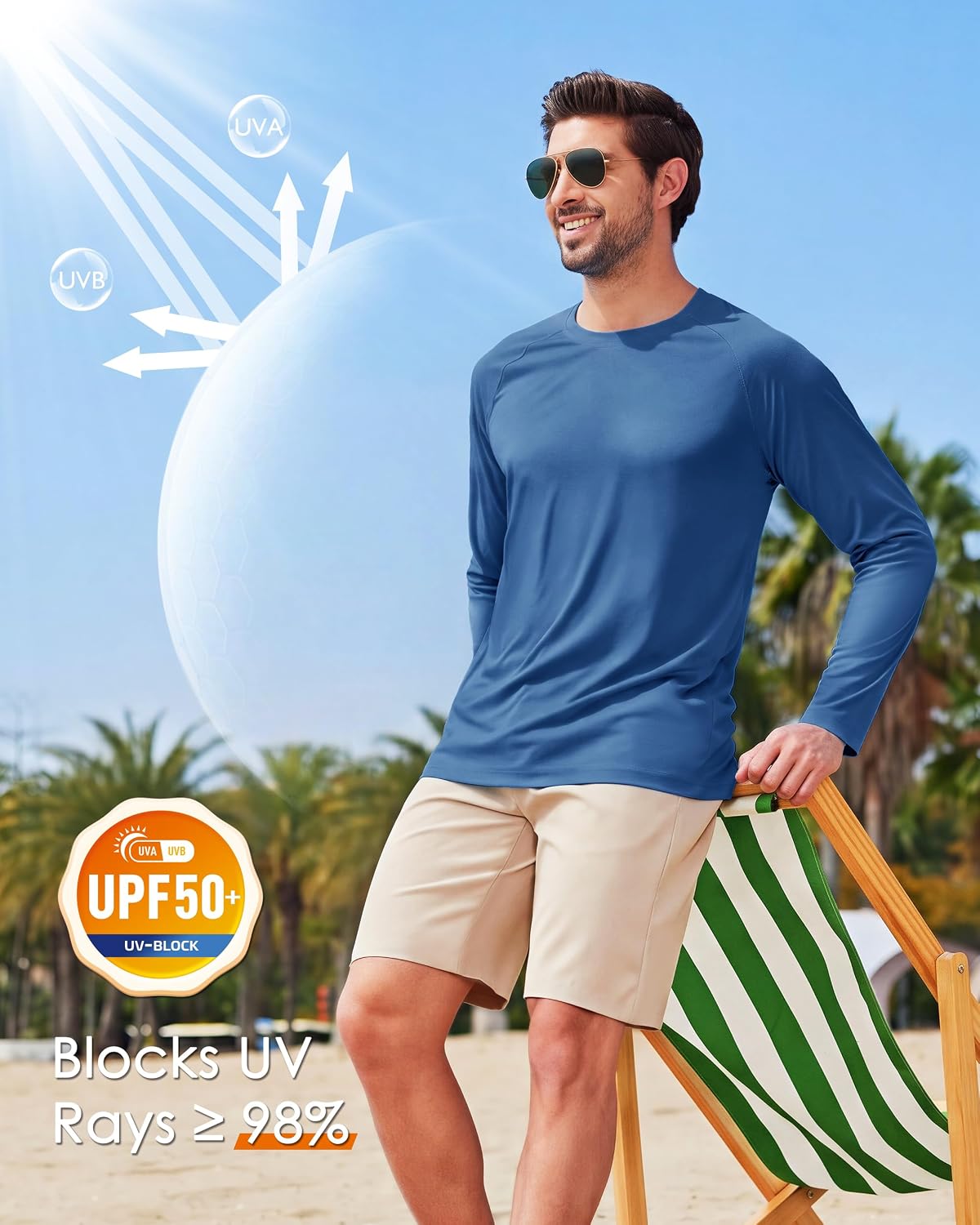 Detalle de Boladeci Men's Sun Protection Shirt UPF 50+