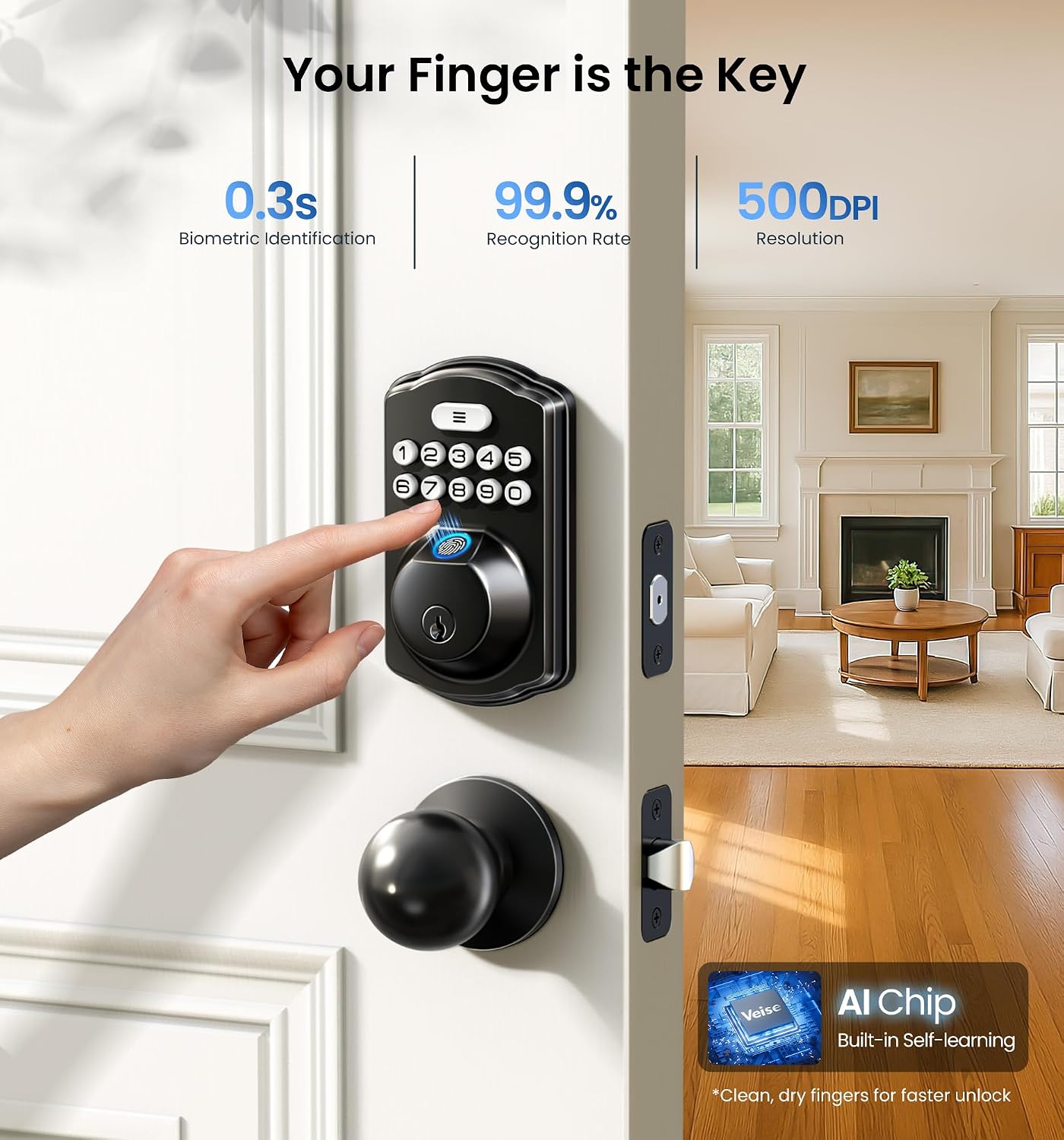 Detalle de Veise Fingerprint Deadbolt Door Lock
