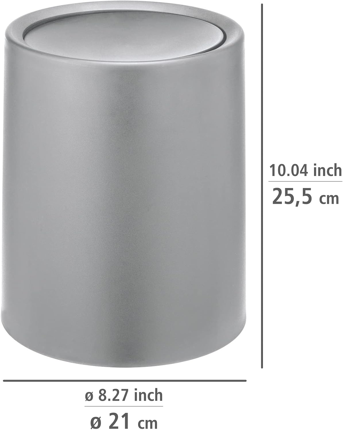 Detalle de WENKO Poubelle à couvercle basculant Atri – 6 litres, gris