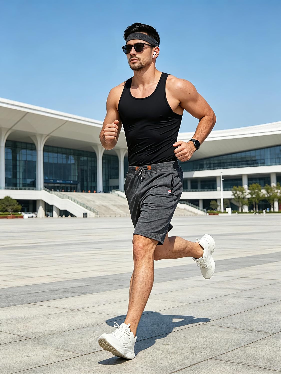 Detalle de ZOXOZ Kurze Hosen Herren Shorts Sports Baumwolle Mit Reißverschluss Elastische Taille