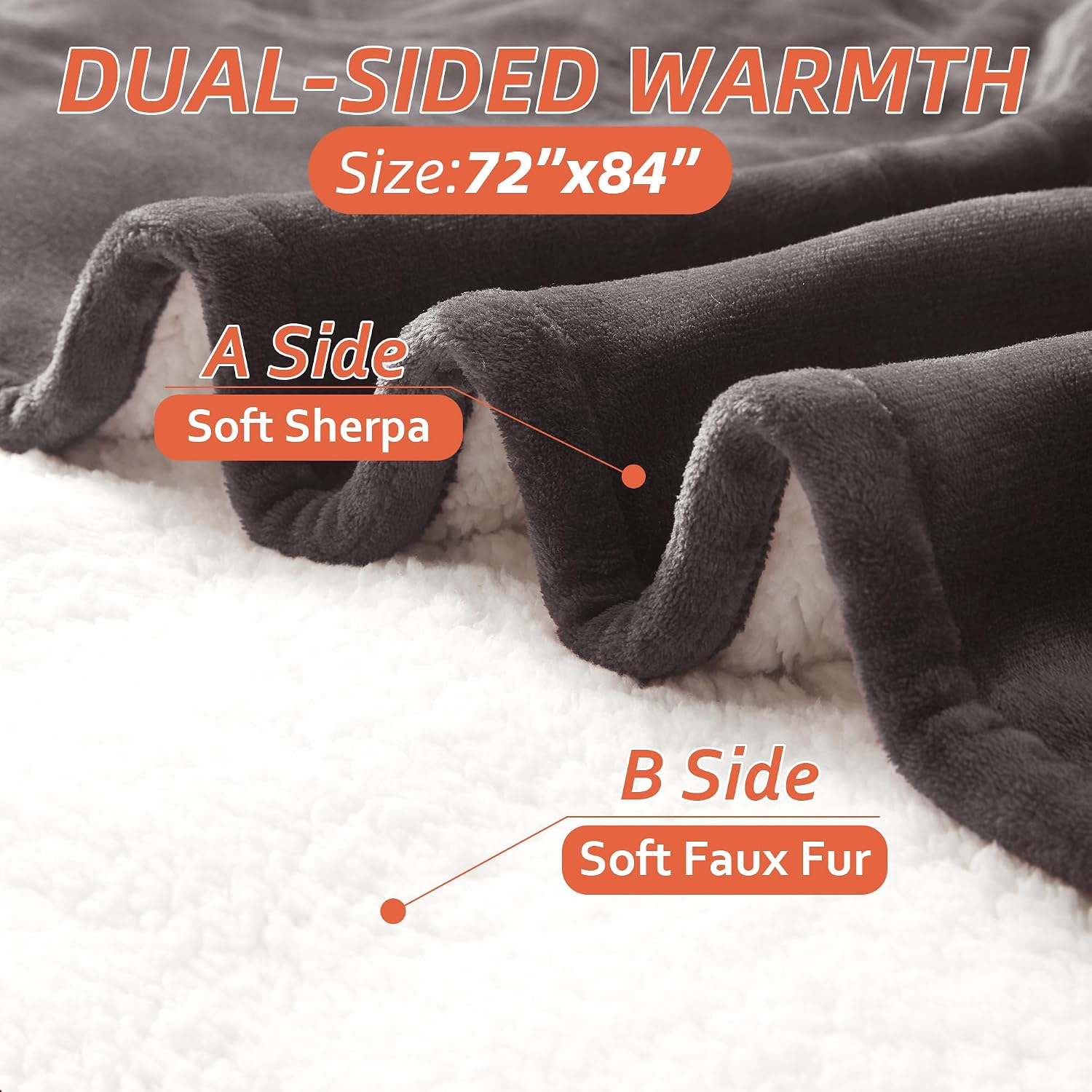 Detalle de BEARKISS Electric Heated Blanket, 72 x 84 Inches
