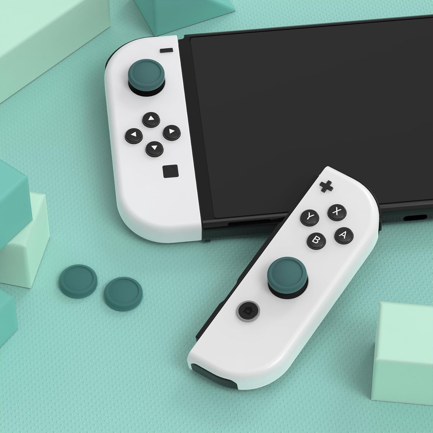 Thumbnail 2 de eXtremeRate PlayVital silicone joystick caps (Hunter Green) for Switch OLED Joy‑Con