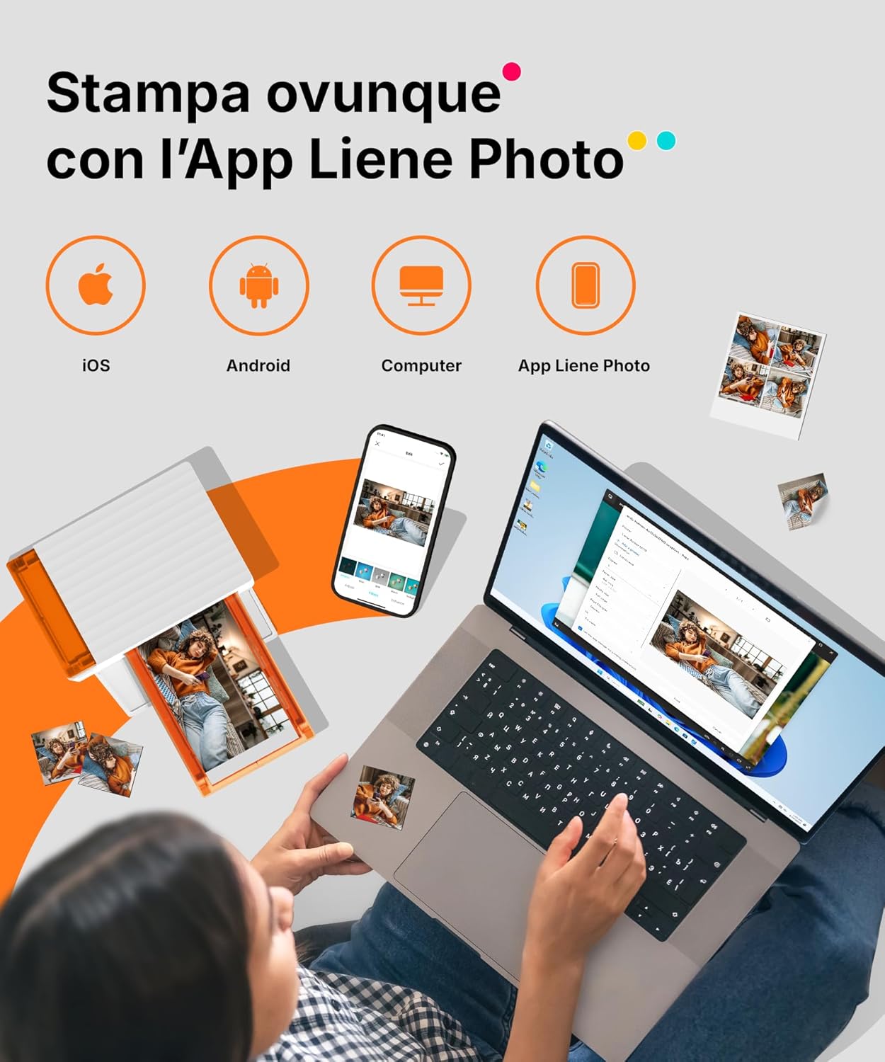 Thumbnail 6 de Liene Amber M110: Stampante Fotografica Portatile con Doppio Vano per Smartphone