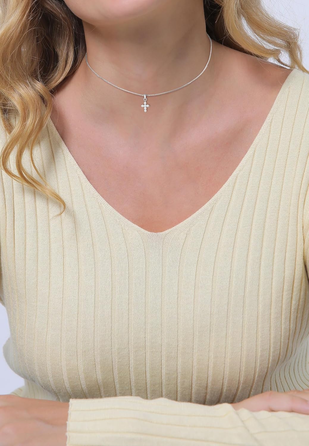 Thumbnail 5 de Elli Halskette Damen Choker Kreuz 925 Silber
