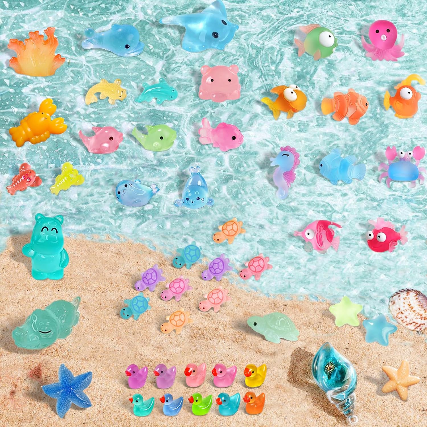 Thumbnail 6 de OcTecho 150pcs mini glow resin animals for fairy gardens 🐻