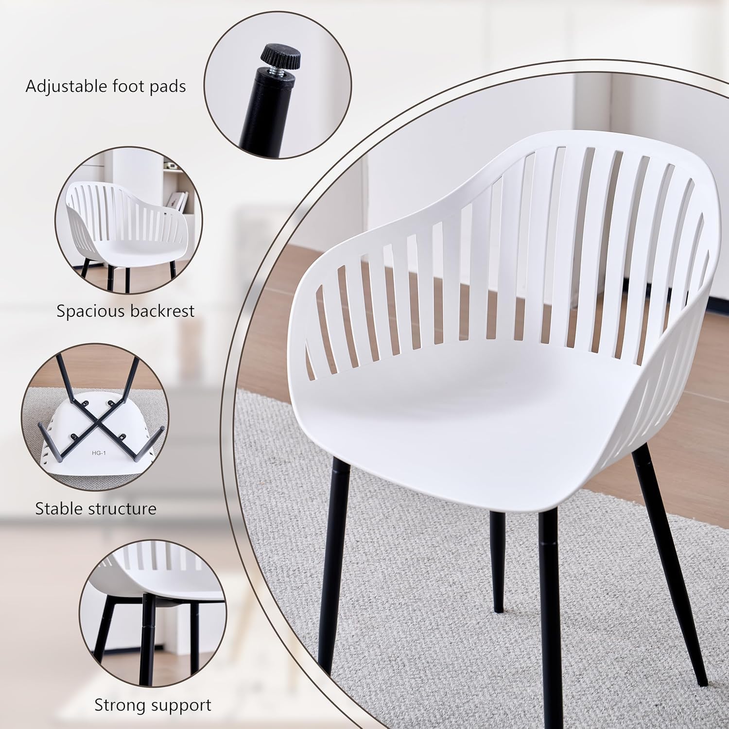 Thumbnail 5 de GrandCA HOME Sillas de comedor 4 unidades gris