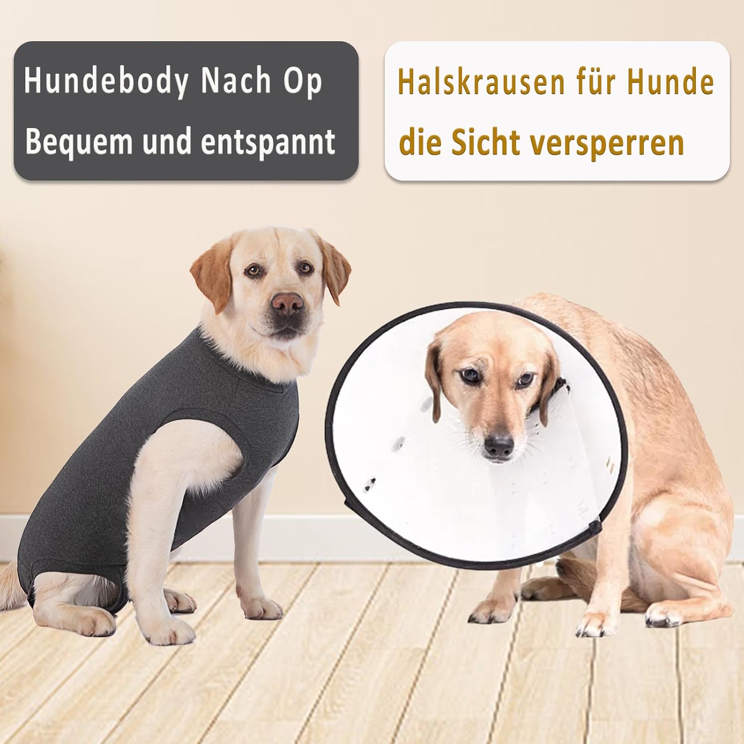 Detalle 2 de Axcimond Hundebody nach OP mit Leckschutz Grau, Größe XL – Einteiler mit Klettverschluss