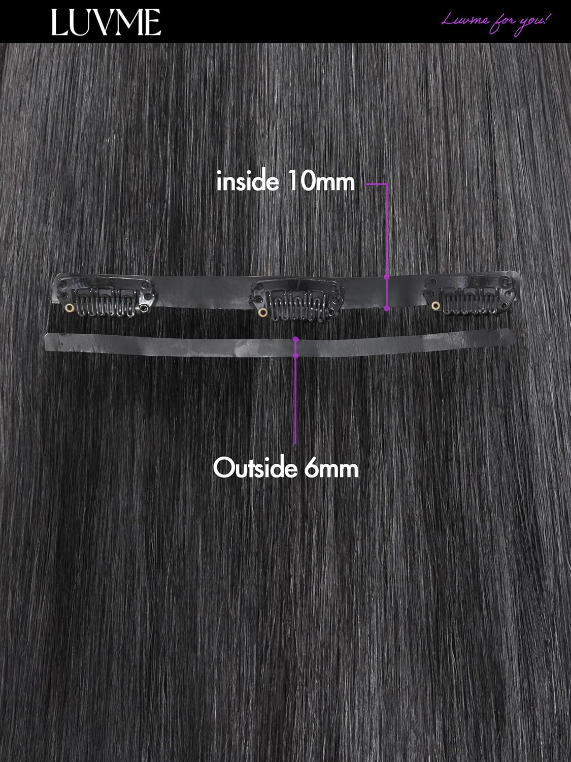 Thumbnail 6 de LUVME NEW-QZF110-ST-22-NC-AMZ*2 22-Inch Human Hair Clip-In Extensions, 220g