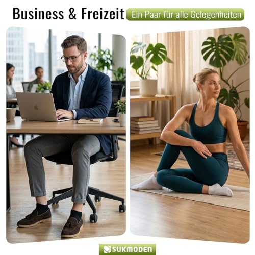 Detalle 2 de SukModen 12/24 Paia di Calzini in Bambù Unisex – Traspiranti, Anti-Odor, Rinforzati Tallone e Punta