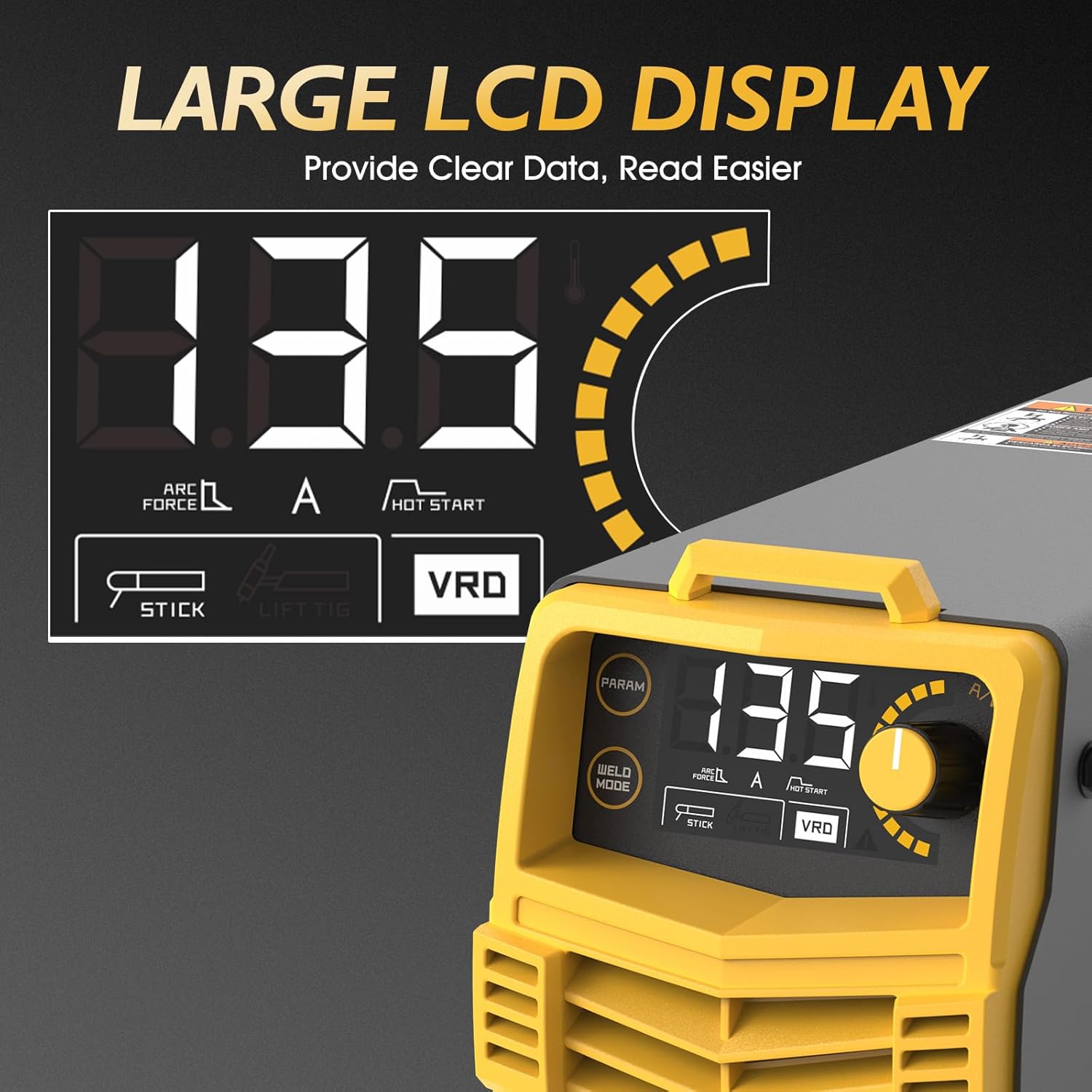 Thumbnail 6 de TOOLIOM 135A Stick/Lift TIG Welder 110V: Portable MMA/ARC with Lift TIG Torch and LCD Display