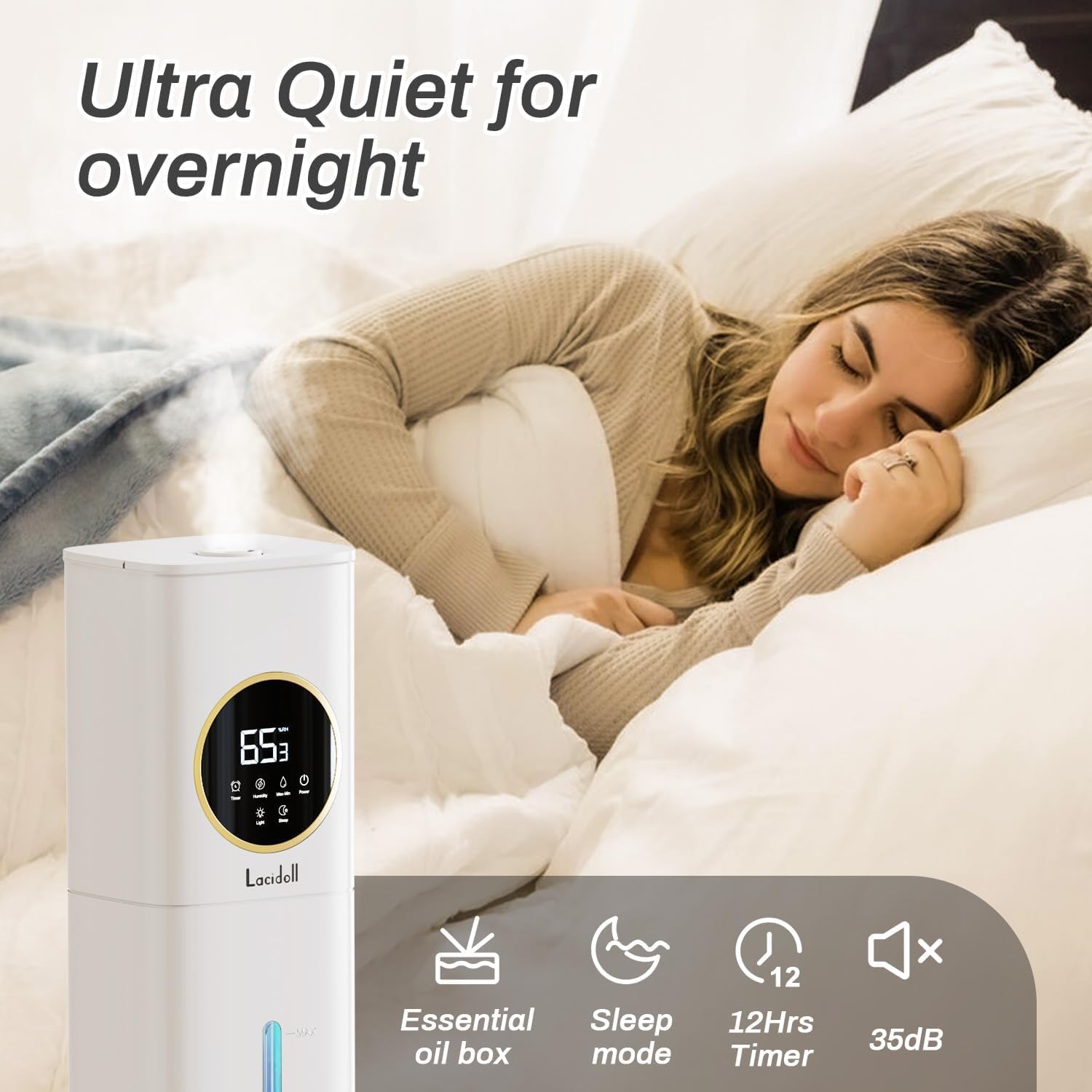 Detalle 1 de Lacidoll MH-2303W1 8L Cool Mist Humidifier with Top Fill and Remote