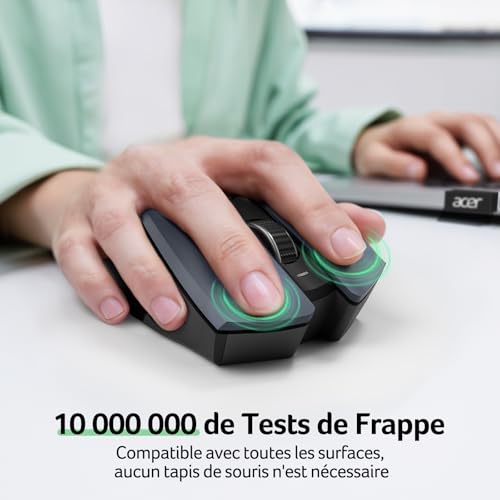 Detalle de Acer Souris Ergonomique sans Fil 1600DPI Réglable — confort et connexion fiable