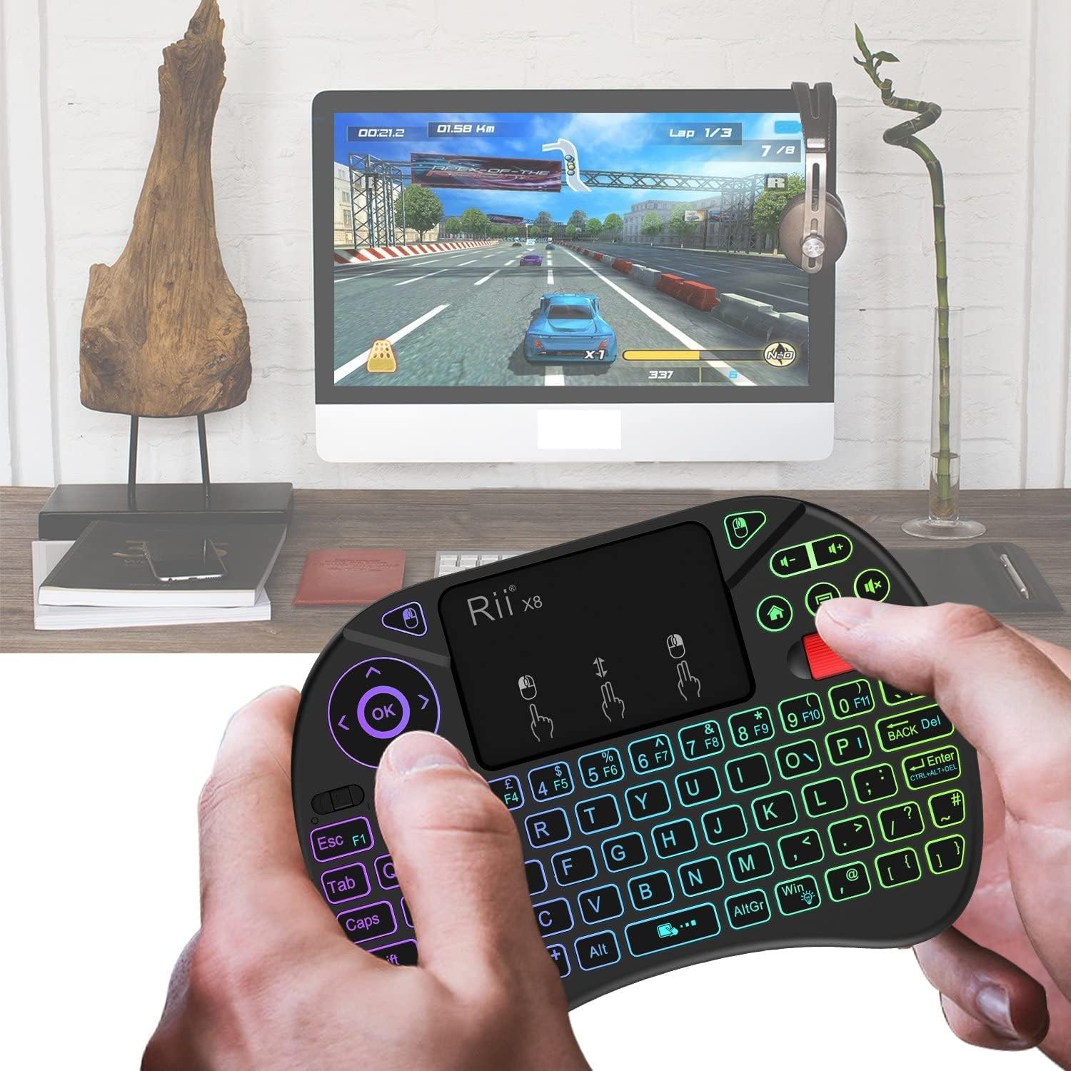 Detalle de Rii X8 2.4GHz Mini Wireless QWERTY Keyboard & Touchpad Mouse Combo