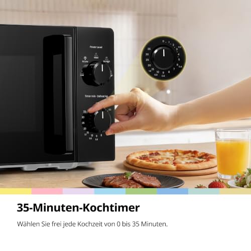 Detalle de COMFEE' Mikrowelle CMO-MM20L2NFPE(BK) – kompakte 20-Liter Mikrowelle, 700 W