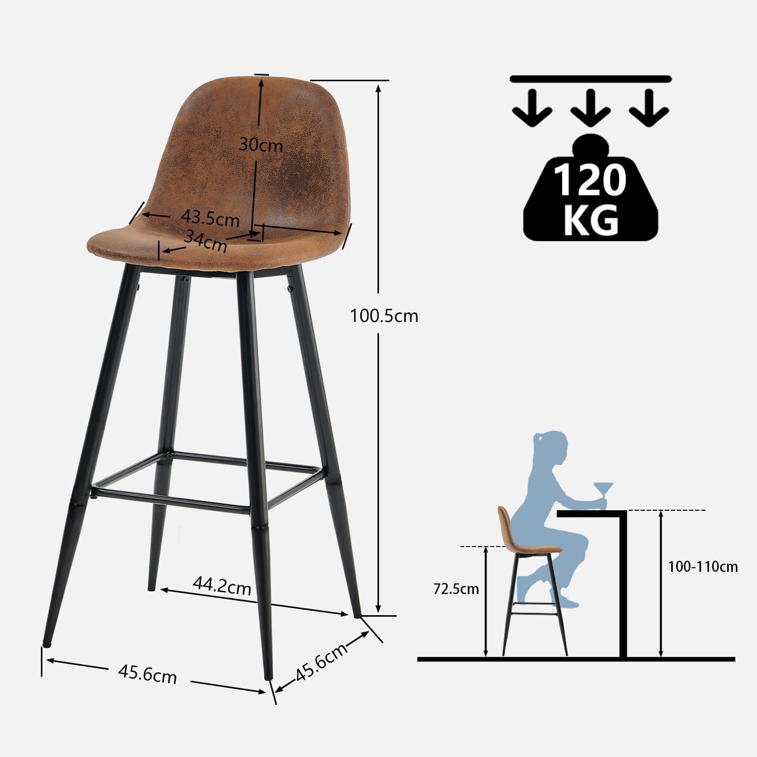 Thumbnail 2 de MEUBLE Cosy 2 Taburetes Bar 72,5 cm