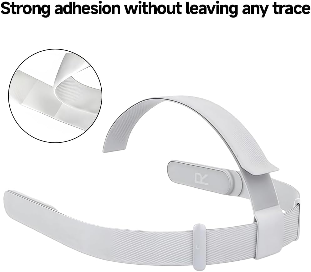 Thumbnail 3 de Harnovlis Head Strap for Meta (Oculus) Quest 2 VR Headset – Adjustable Replacement Headband in White