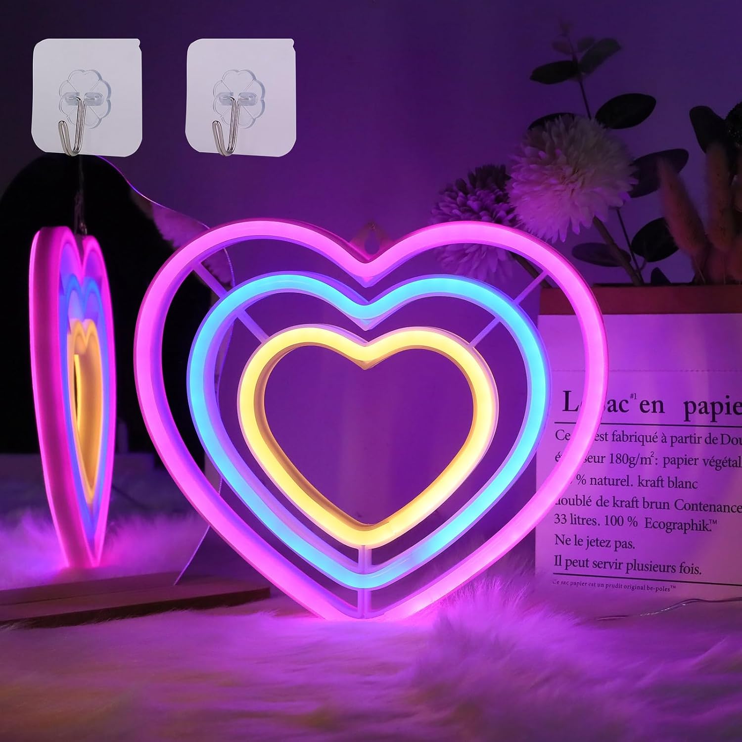 Detalle 2 de WIOSOUL Herz Neonschilder LED 24 x 21 cm